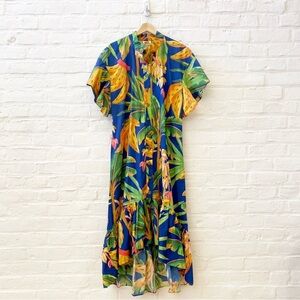 chinese dress ladies Navy Blue Night Jungle Strapless Blouse – FARM Rio main image 0